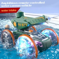 2.4G RC Amphibious Car 4WD Water Gun Vehicle Waterproof RC Tank With Light -Children Toys Sale main 6b71d008 5cc7 44a7 b0bc cd77dcf10949