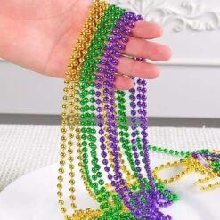 Mardigra Beads New Orleans Holiday Party Necklace Carnival Decorative Chain (18pcs/set) -Children Toys Sale mardi gras bead chain fat tuesday accessories 3