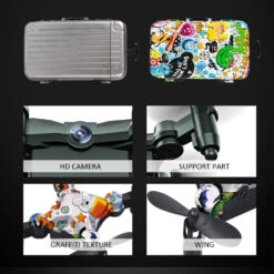 Foldable RC Drone With Camera 720P HD Mini Camera Drone Quadcopter For Kids -Children Toys Sale minircdronewithcamera 1