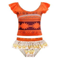 Kids Moana Swimsuits Beach Vacation Cosplay Costume Girl's Swim Top And Skirt Bottoms -Children Toys Sale moana swimwear 6