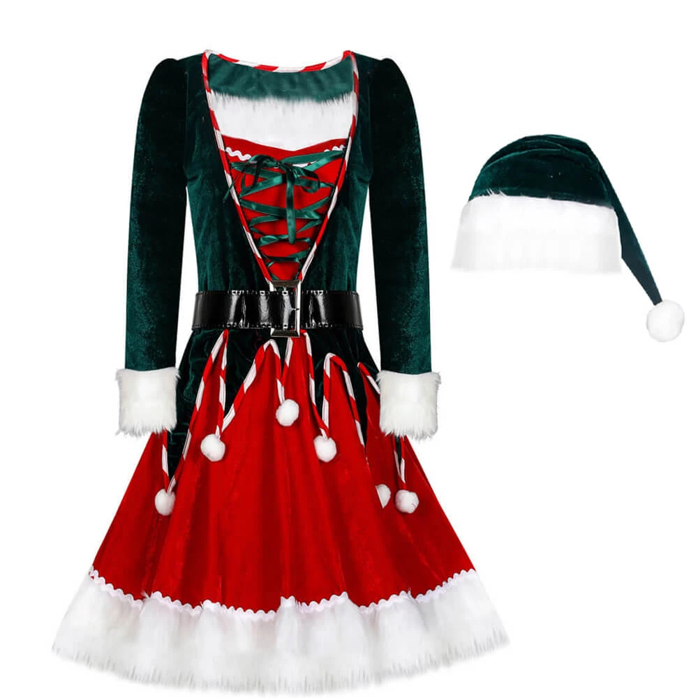 Mommy And Me Christmas Costume Kids And Mom Christmas Dress Hat And Socks Matching Set For Christmas Party 1 Mommy And Me Christmas Costume Kids And Mom Christmas Dress Hat And Socks Matching Set For Christmas Party