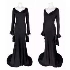 Morticia Addams Dress Adult Floor Length Evening Gown Costume Black Gothic Morticia Party Dress 10 Morticia Addams Dress Adult Floor Length Evening Gown Costume Black Gothic Morticia Party Dress -Children Toys Sale morticia addams cosplay costume 6
