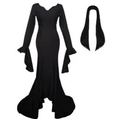 Morticia Addams Dress Adult Floor Length Evening Gown Costume Black Gothic Morticia Party Dress 14 Morticia Addams Dress Adult Floor Length Evening Gown Costume Black Gothic Morticia Party Dress -Children Toys Sale morticia addams cosplay dress
