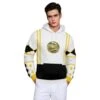 Adult Dragon Ranger Hoodie White Zip Up Hooded Sweatshirt With Plus Size For Daily Wear