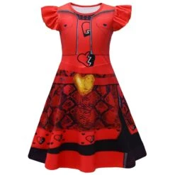 Girls The Rise Of Red Dress Princess Red Costume And Wig For Halloween Carnival -Children Toys Sale pricess red dress 1
