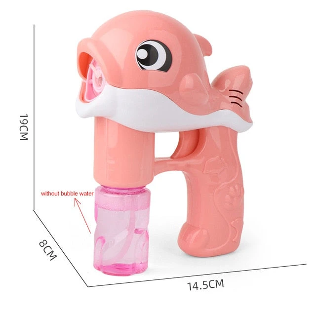 New Flashing Light Up Kids Dolphin Magic Bubble Maker Gun Summer Toys 5 New Flashing Light Up Kids Dolphin Magic Bubble Maker Gun Summer Toys - Image 5