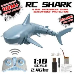 Simulation Shark Remote Toy Spoof Jokes Interesting Prank Toys Remote Control Racing Boat