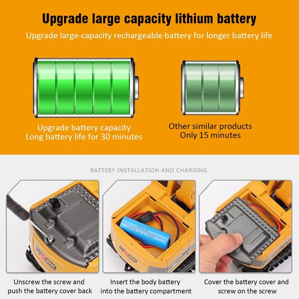 RC Excavator Toy 2.4G Remote Control Engineering Car With Light For Boys 5 RC Excavator Toy 2.4G Remote Control Engineering Car With Light For Boys - Image 5