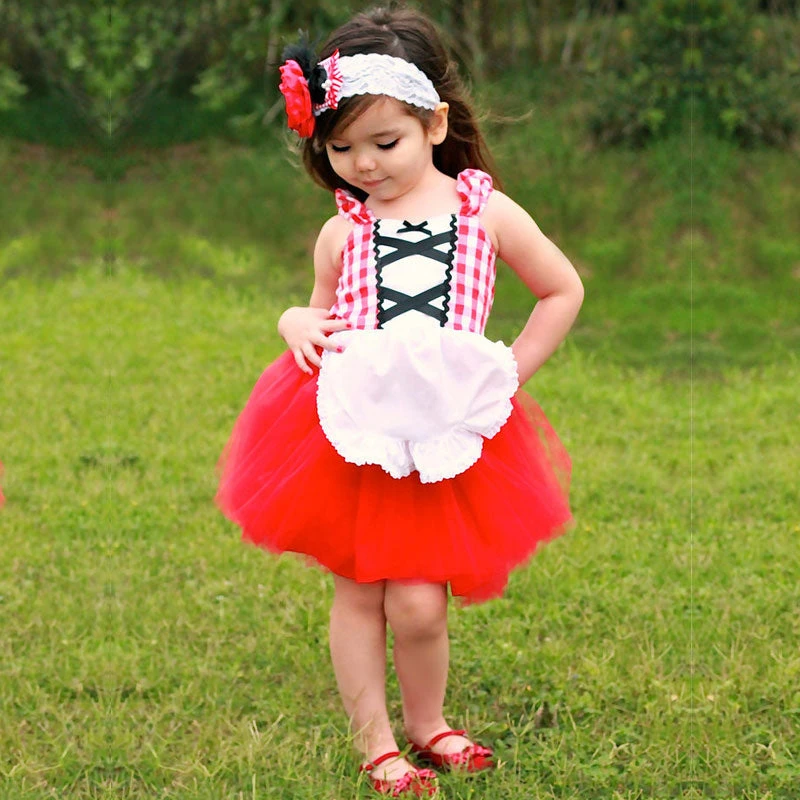 Toddler Girls Little Red Riding Dress Halloween Carnival Cosplay Costume 3 Toddler Girls Little Red Riding Dress Halloween Carnival Cosplay Costume - Image 3