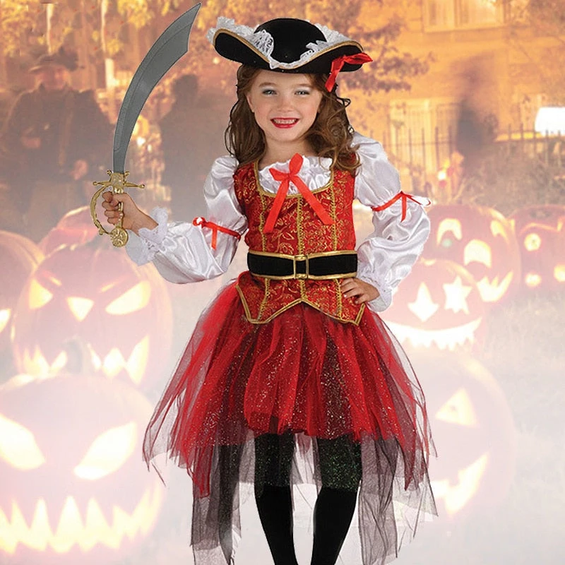 Girls Halloween Christmas Pirate Party Cosplay Costume 1 Girls Halloween Christmas Pirate Party Cosplay Costume