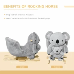 Baby Ride-On Rocking Horse Koala Rocker With Realistic Sounds For Children 18-36 Months -Children Toys Sale qaba kids ride on rocking horse koala shaped rocker with realistic sounds for children 18 36 months 2