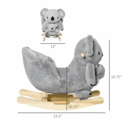 Baby Ride-On Rocking Horse Koala Rocker With Realistic Sounds For Children 18-36 Months -Children Toys Sale qaba kids ride on rocking horse koala shaped rocker with realistic sounds for children 18 36 months 6