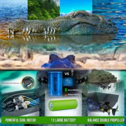RC Boat With Alligator Head 2.4GHz Scary Funny Crocodile Remote Control Boat Prank Toy For Children -Children Toys Sale rc boat 2 in 1 crocodile head boat 8