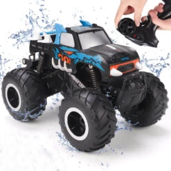 Amphibious RC Car 1/16 Remote Control Off-Road Waterproof Vehicle RC Monster Truck -Children Toys Sale remote control amphibious car 9
