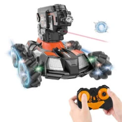 RC Water Bomb Car 360 Rotate Remote Control Stunt Tank Car With Light And Music -Children Toys Sale remote control bomb car 3