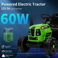 Childrens Ride On Tractor With Trailer 2 In 1 Remote Control 12V Power Wheels Tractor Kids Ride On Toys -Children Toys Sale remote control childrens Ride on Tractor 6