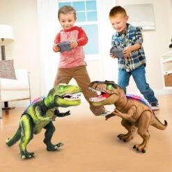 Kids RC Dinosaur Toy Remote Control Dinosaur T-Rex With LED Light Up, Walking & Roaring Realistic Dinosaur Toys -Children Toys Sale remote control dinosaur T Rex kids
