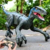 Kids RC Dinosaur Toys Roaring Velociraptor With Lights And Sound Electronic Dinosaur Robot