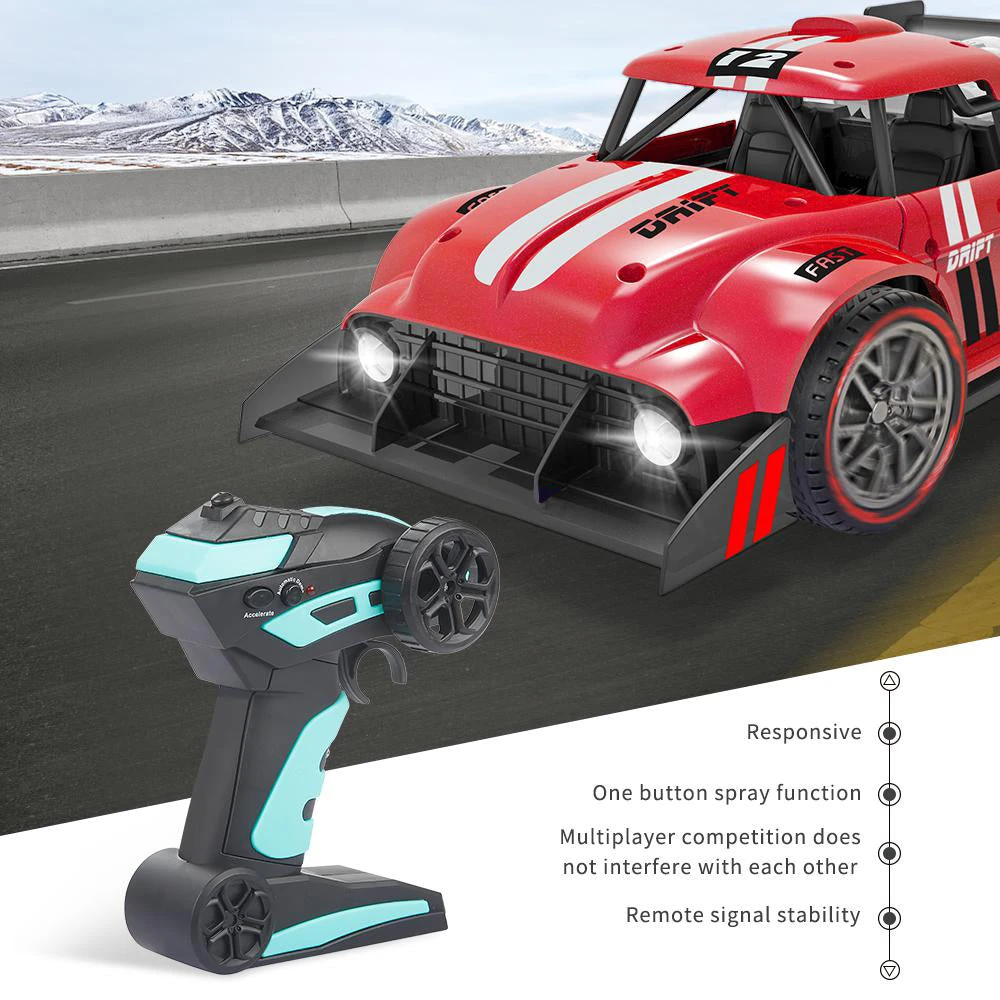 Alloy Spray RC Car Remote Control Mist Spray High Speed Stunt Car With LED Light 6 Alloy Spray RC Car Remote Control Mist Spray High Speed Stunt Car With LED Light - Image 6