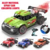 Alloy Spray RC Car Remote Control Mist Spray High Speed Stunt Car With LED Light