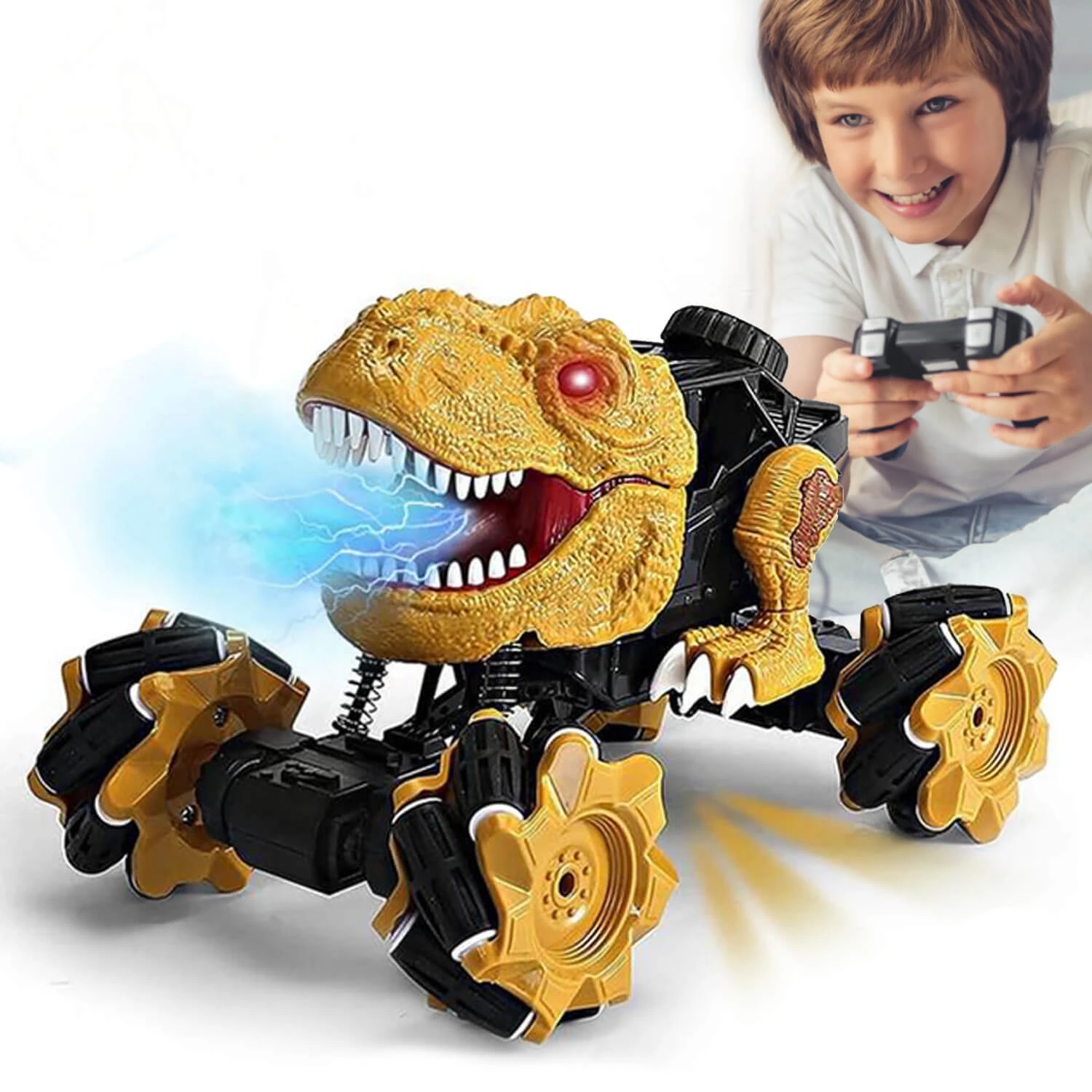 Remote Control Dinosaur Car Rechargeable T-Rex RC Car 360° Stunt Car With Music And Lights 2 Remote Control Dinosaur Car Rechargeable T-Rex RC Car 360° Stunt Car With Music And Lights - Image 2