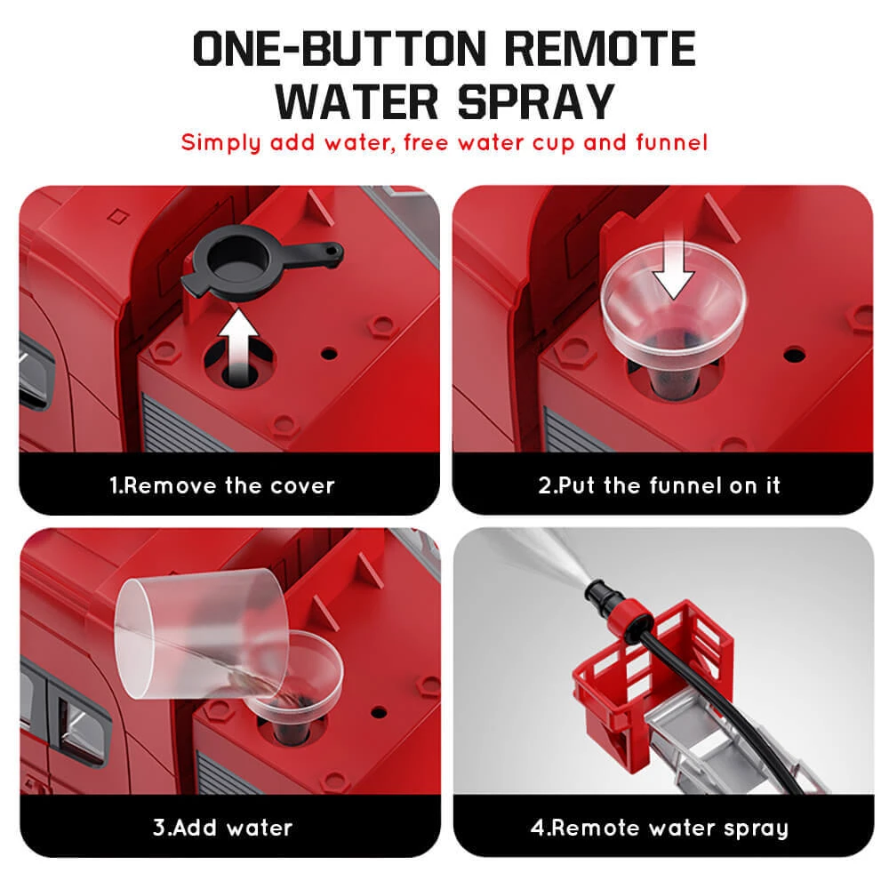 Water Spray RC Fire Truck Rescue Engine Remote Control And Electronic Vehicle 11 Water Spray RC Fire Truck Rescue Engine Remote Control And Electronic Vehicle - Image 11