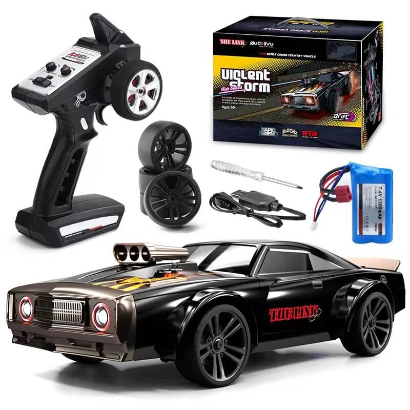 1/16 RC Drift Cars 35KM/H Fast RC Car 4WD Retro RC Racing Trucks Muscle Drag Car With Fantastic Headlights 1 1/16 RC Drift Cars 35KM/H Fast RC Car 4WD Retro RC Racing Trucks Muscle Drag Car With Fantastic Headlights
