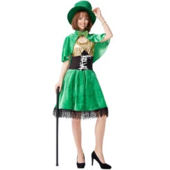 Leprechaun Costume Adult St Patricks Day Outift Irish Leprechaun Performing Dress Full Set 6 Leprechaun Costume Adult St Patricks Day Outift Irish Leprechaun Performing Dress Full Set -Children Toys Sale saint patrick day outfit FEMAL 5