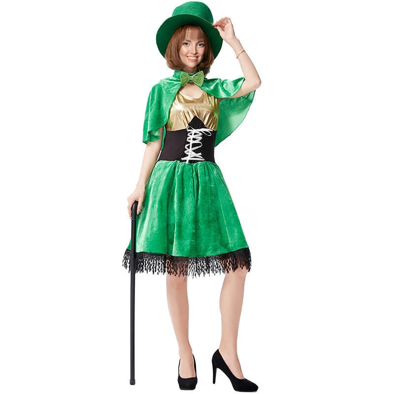 Leprechaun Costume Adult St Patricks Day Outift Irish Leprechaun Performing Dress Full Set 3 Leprechaun Costume Adult St Patricks Day Outift Irish Leprechaun Performing Dress Full Set - Image 3