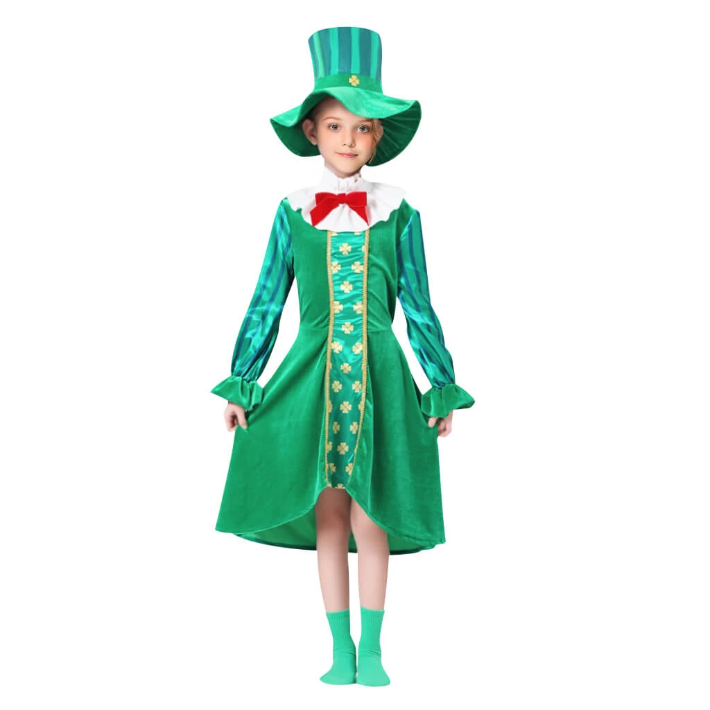 Saint Patricks Day Costume Boys Girls Leprechaun Outfit Paddys Day Hat And Dress Full Set 2 Saint Patricks Day Costume Boys Girls Leprechaun Outfit Paddys Day Hat And Dress Full Set - Image 2