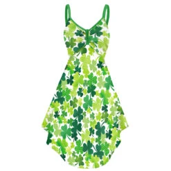 Women St Patricks Day Costume Green Slip Midi Dress For Paddys Day Carnival -Children Toys Sale saint patricks day costume 1