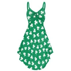 Women St Patricks Day Costume Green Slip Midi Dress For Paddys Day Carnival -Children Toys Sale saint patricks day costume 2