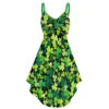 Women St Patricks Day Costume Green Slip Midi Dress For Paddys Day Carnival