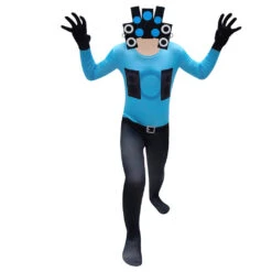Kids Blue Titan Speaker Man Costume Jumpsuit With Mask 2pcs Suit For Boys And Girls Cosplay -Children Toys Sale skibidi toilet speaker man costume
