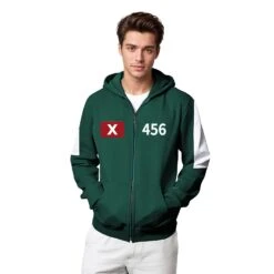 Unisex Game 3 Hoodie Green Hooded Zipper Sweatshirt With Plus Size For Kids Adults -Children Toys Sale squid game costume 3 e6c9f00d 1d32 43c8 b350 a42293c3713a