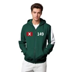 Unisex Game 3 Hoodie Green Hooded Zipper Sweatshirt With Plus Size For Kids Adults -Children Toys Sale squid game costume 7 d6707346 fd04 4b17 9db6 4d480d945ff7