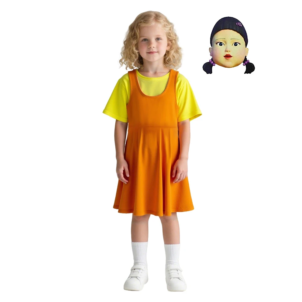 2PCS Young-hee Doll Costumes Girls And Women Game 2 Cosplay Shirt And Dress 2 2PCS Young-hee Doll Costumes Girls And Women Game 2 Cosplay Shirt And Dress - Image 2