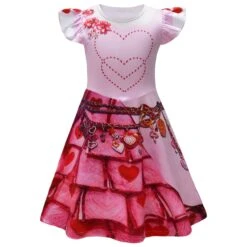 The Rise Of Red Bridget Costume Pink Dress Princess The Queen Of Hearts Costume -Children Toys Sale the queen of hearts princess dress for girls 1