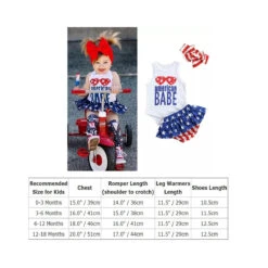 Baby Girl July 4th Outfit Romper Newborn American Flag Patriotic Summer Clothes Set 11 Baby Girl July 4th Outfit Romper Newborn American Flag Patriotic Summer Clothes Set -Children Toys Sale toddler 4th july romper