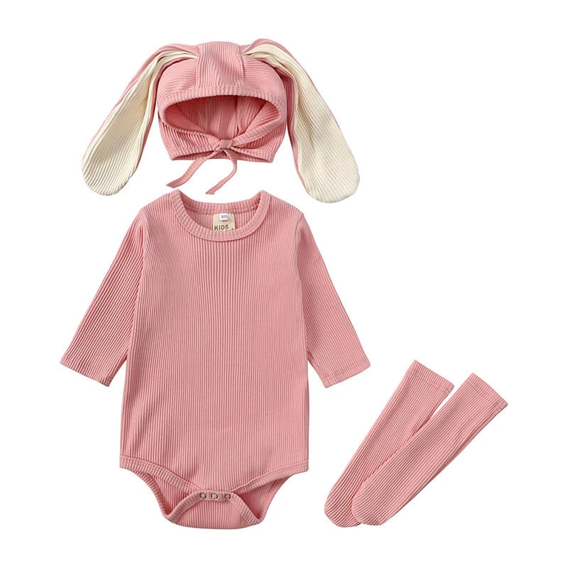 Toddler Bunny Outfit Rabbit Ears Hat Baby Romper And Stocking Set For Easter 1 Toddler Bunny Outfit Rabbit Ears Hat Baby Romper And Stocking Set For Easter