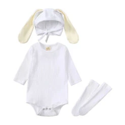 Toddler Bunny Outfit Rabbit Ears Hat Baby Romper And Stocking Set For Easter 12 Toddler Bunny Outfit Rabbit Ears Hat Baby Romper And Stocking Set For Easter -Children Toys Sale toddler Easter bunny romper 6