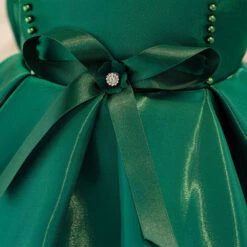 Toddler Christmas Party Dress Formal Puff Sleeve Xmas Smocked Green Costume For Girls -Children Toys Sale toddler christmas party dress 1