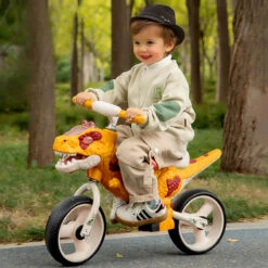 10 Inch Toddler Dinosaur Balance Bike With Adjustable Handlebars & Foot Rest | Toddler Bike | Extra Wide Wheels -Children Toys Sale toddler balance bike for 2 year old 2