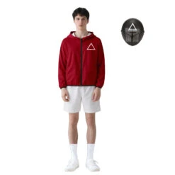Kids Adult Soldier Hoodie And Pants Unisex Guard Cosplay Outfits -Children Toys Sale triangle squid game 21