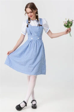 Adult Dorothea Costume Wizard Princess Dorothee Gale Blue Dress Halloween Cosplay Outfit 10 Adult Dorothea Costume Wizard Princess Dorothee Gale Blue Dress Halloween Cosplay Outfit -Children Toys Sale women dorothy costume 1
