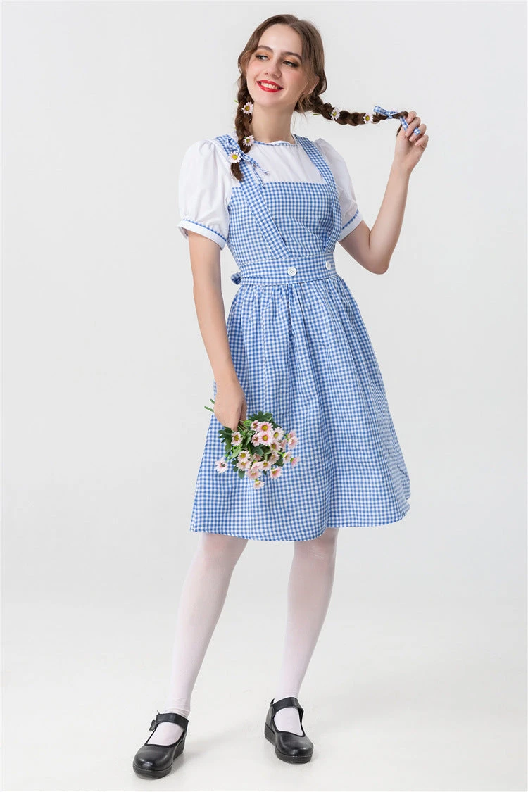 Adult Dorothea Costume Wizard Princess Dorothee Gale Blue Dress Halloween Cosplay Outfit 6 Adult Dorothea Costume Wizard Princess Dorothee Gale Blue Dress Halloween Cosplay Outfit - Image 6