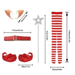 Women ELf Costume Jovie The Elf Christmas Dress Fairy Ears And Leggings Full Set 9 Women ELf Costume Jovie The Elf Christmas Dress Fairy Ears And Leggings Full Set -Children Toys Sale women elf costume 6