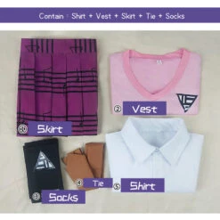 Teens Women Akamatsu Kaede Cosplay Costume High School Students Uniform Halloween Funny Outfit -Children Toys Sale women kaede akamatsu cosplay costume 7