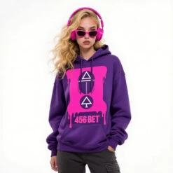 Women Game Player Pullover Hoodie 456 Bet Graphic Sweatshirt For Gamer Street Fashion Wear